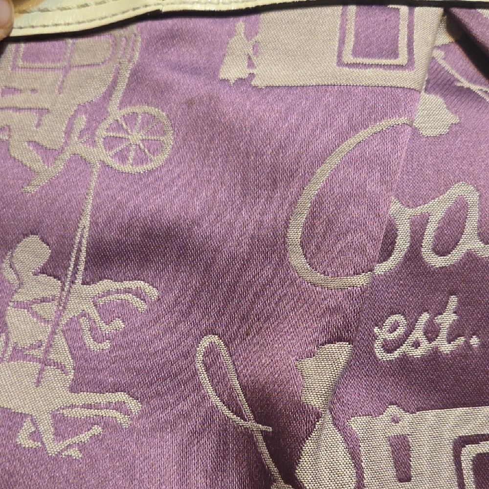 Coach Purple and Cream Shoulder Bag - Picture 5 of 14